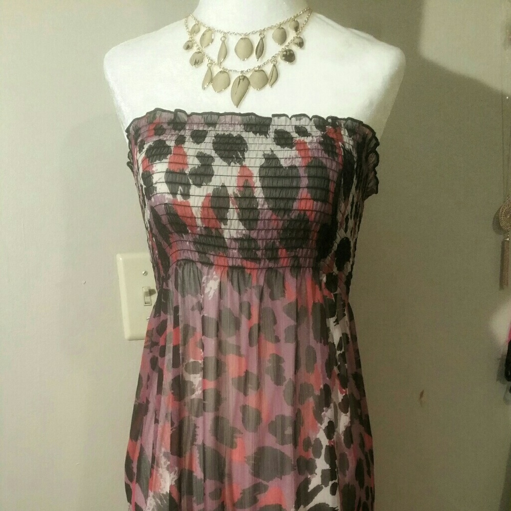 Swimsuit cover-up purple red and black animal prin